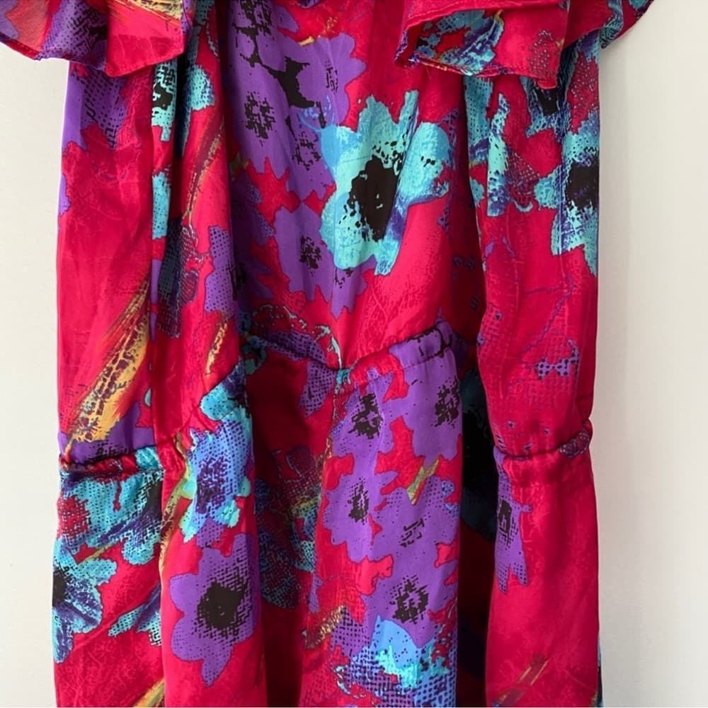 Gibson Floral Pink Shorts Romper Drawstring Waist & Adjustable Spaghetti Straps - Thumbnail 6