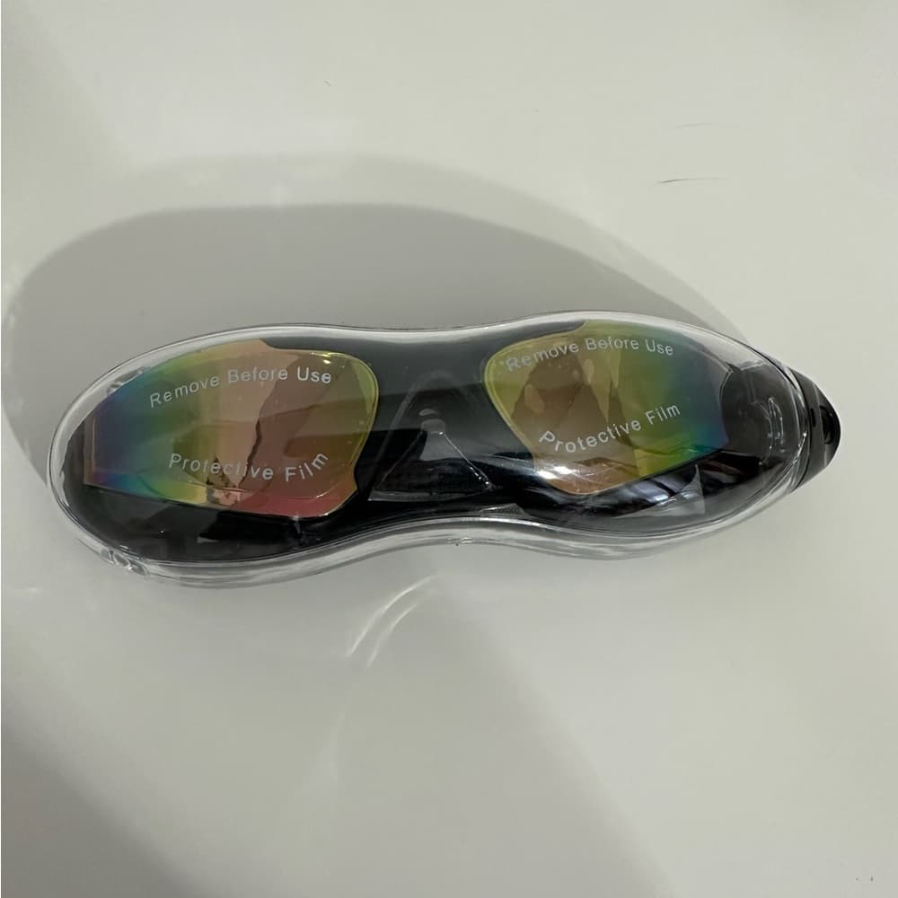 NEW Swim Goggles Rainbow Mirrored Anti-Fog Protective Adult Adjustable One Size - Thumbnail 5