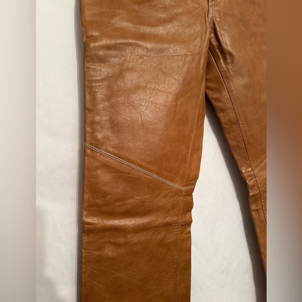 GAP Vintage Boot Cut Leather Pants 90s Real Leather Womens Size 4 Western - Thumbnail 9
