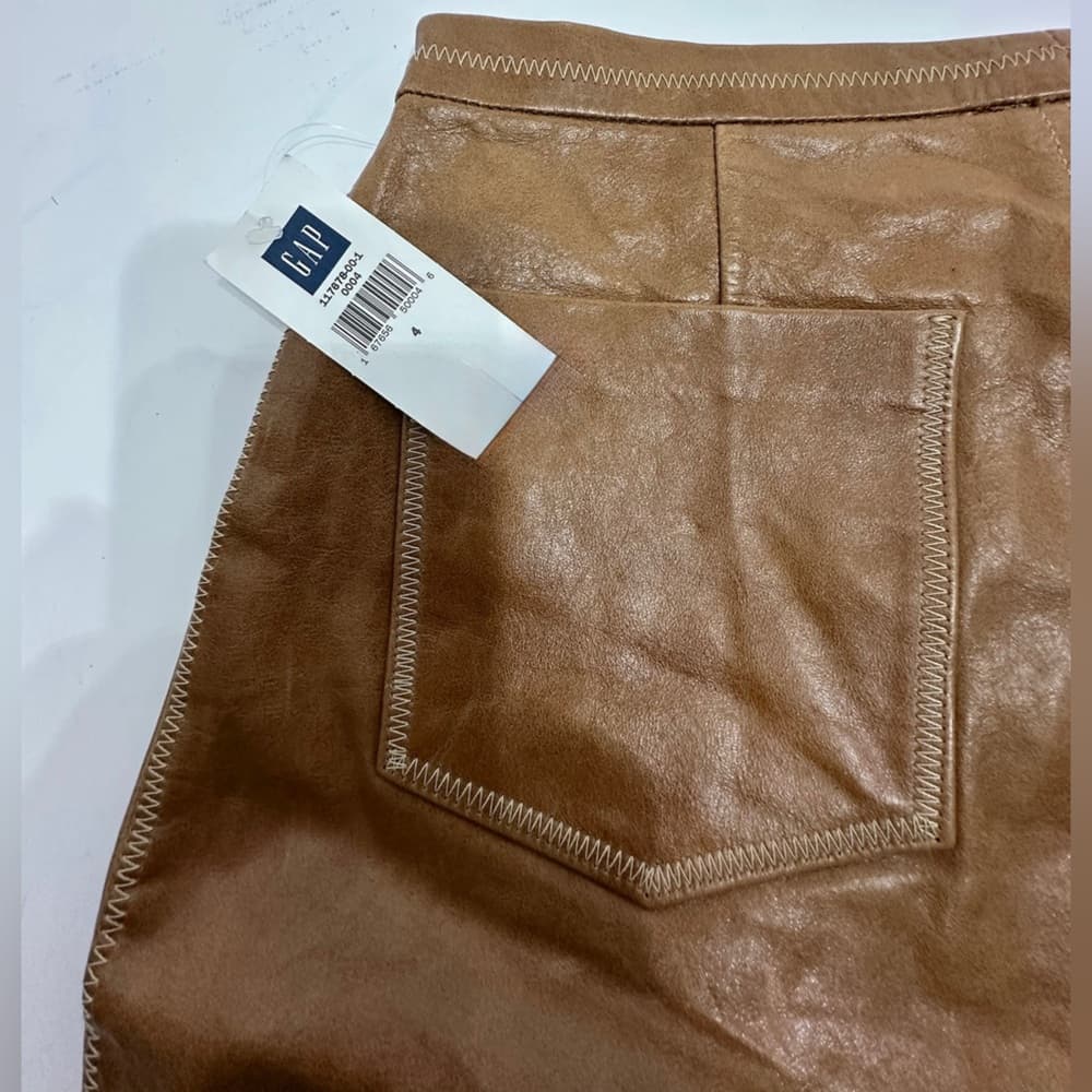 GAP Vintage Boot Cut Leather Pants 90s Real Leather Womens Size 4 Western - Thumbnail 10