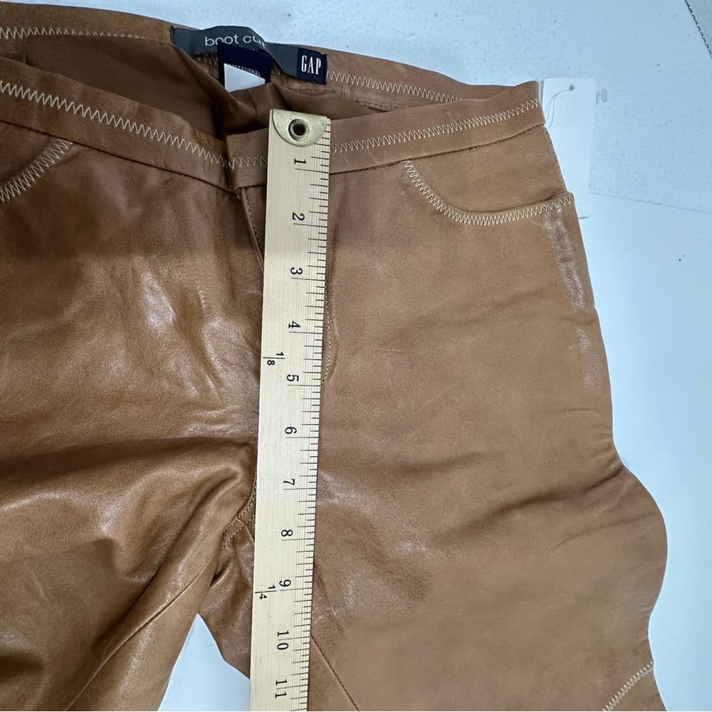 GAP Vintage Boot Cut Leather Pants 90s Real Leather Womens Size 4 Western - Thumbnail 3