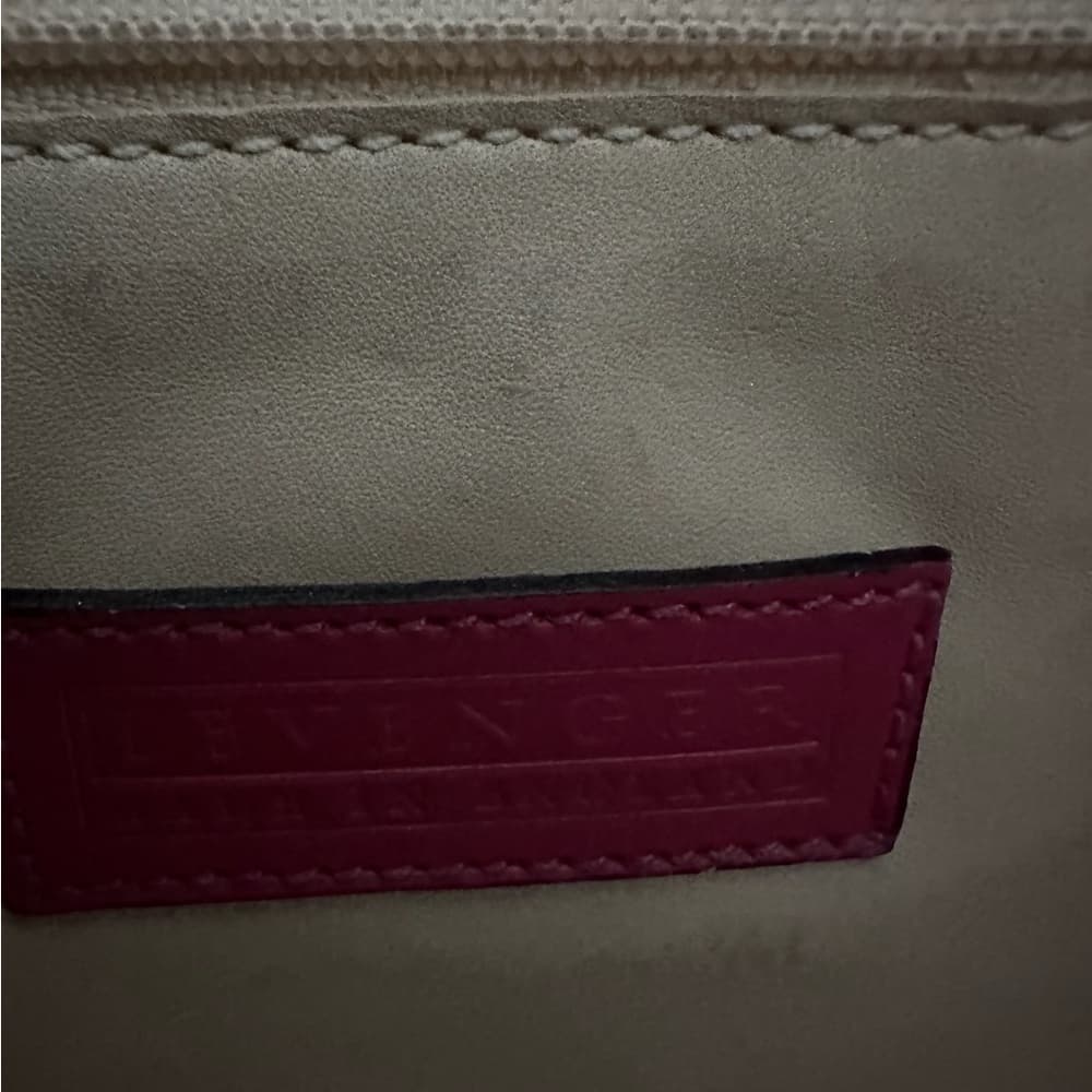 Levenger Magenta Leather Paper Folio Zipper Case Organizer with Pockets - Thumbnail 7