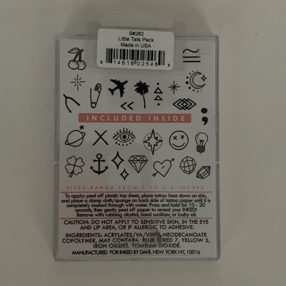 INKED by Dani Temporary Tattoos - Little Tats Pack - NIB Size Range 1 - 2.5 in - Thumbnail 4