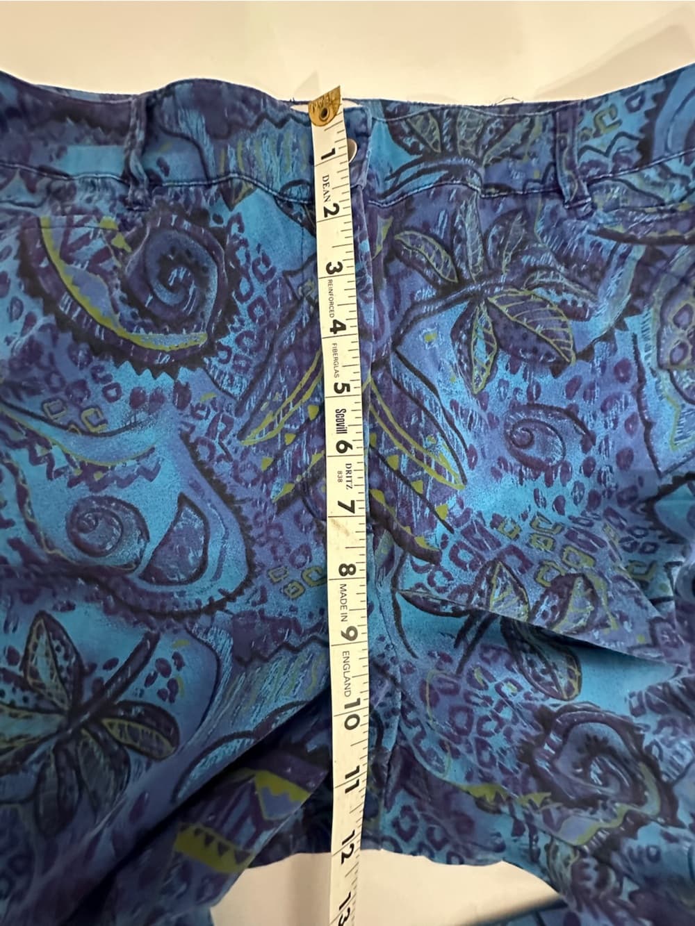 Chico’s Blue Paisley Crop Pants Size 2 (Large) Capri Boho Pants Resortwear - Thumbnail 9