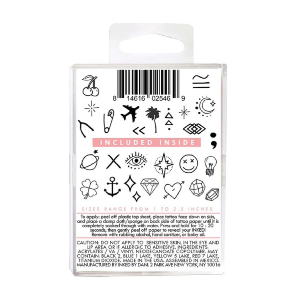 INKED by Dani Temporary Tattoos - Little Tats Pack - NIB Size Range 1 - 2.5 in