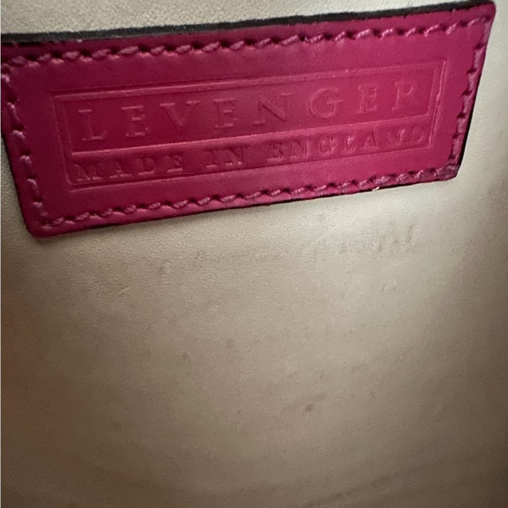 Levenger Magenta Leather Paper Folio Zipper Case Organizer with Pockets - Thumbnail 6