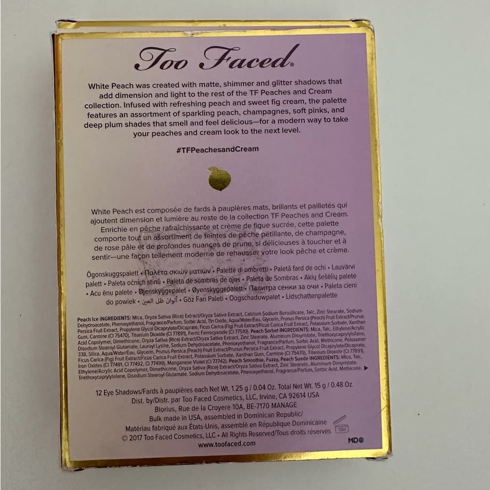 NIB Too Faced White Peach Eyeshadow Palette Multi-Dimensional Peach Shades - Thumbnail 2