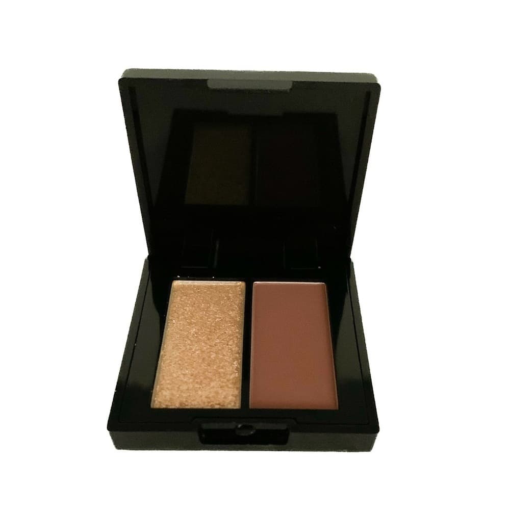 NEW Whats Up Beauty Lattetude Eyeshadow Duo Shimmer Matte Brown Gold - Thumbnail 2