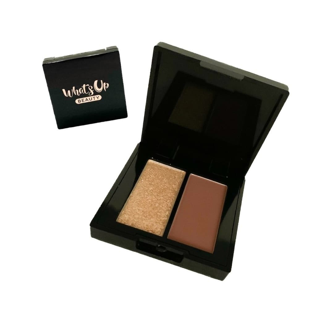 NEW Whats Up Beauty Lattetude Eyeshadow Duo Shimmer Matte Brown Gold - Thumbnail 8
