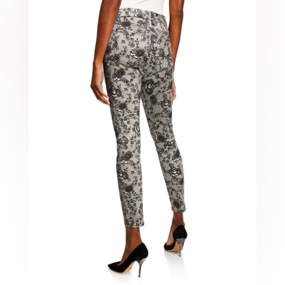Jen7 7 for All Mankind Lace Noir Print Mid-Rise Ankle Skinny Jeans Floral Size 4 - Thumbnail 15