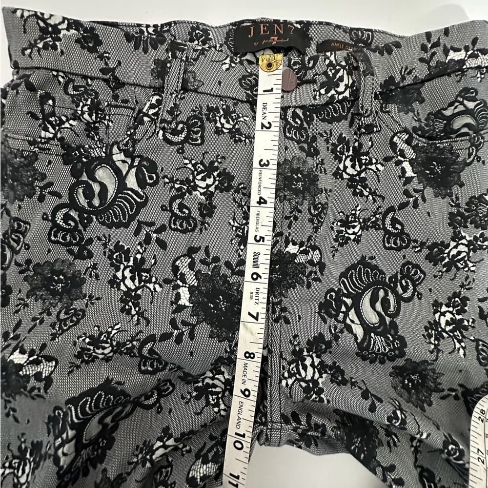 Jen7 7 for All Mankind Lace Noir Print Mid-Rise Ankle Skinny Jeans Floral Size 4 - Thumbnail 9