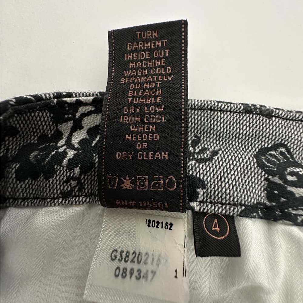 Jen7 7 for All Mankind Lace Noir Print Mid-Rise Ankle Skinny Jeans Floral Size 4 - Thumbnail 7