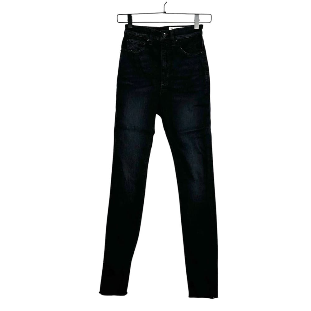 rag & bone Black Mid-Rise Ankle Skinny Jeans Jardine Cut Raw Hem Size 24 Denim - Thumbnail 16