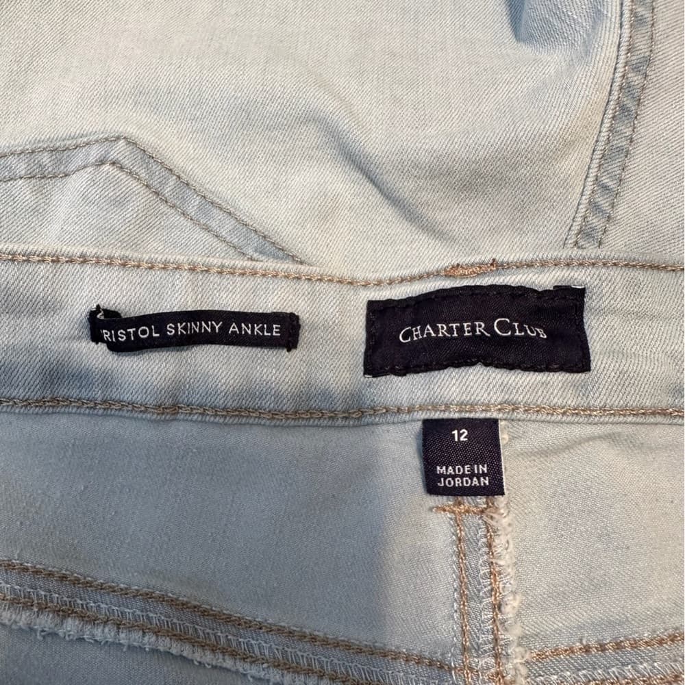 Charter Club Bristol Skinny Ankle Jeans Light Blue Wash Size Women’s 12 (Flawed) - Thumbnail 3