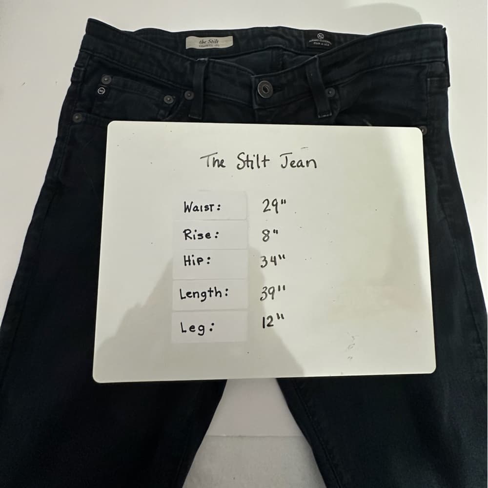 AG Adriano Goldschmied The Stilt Skinny Jeans Black Fade Denim Size 29R Minimal - Thumbnail 15