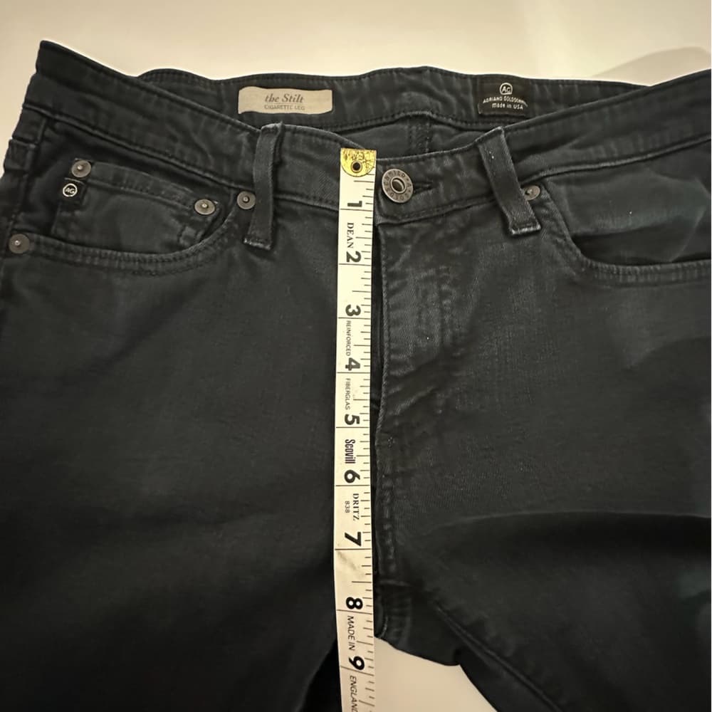 AG Adriano Goldschmied The Stilt Skinny Jeans Black Fade Denim Size 29R Minimal - Thumbnail 12