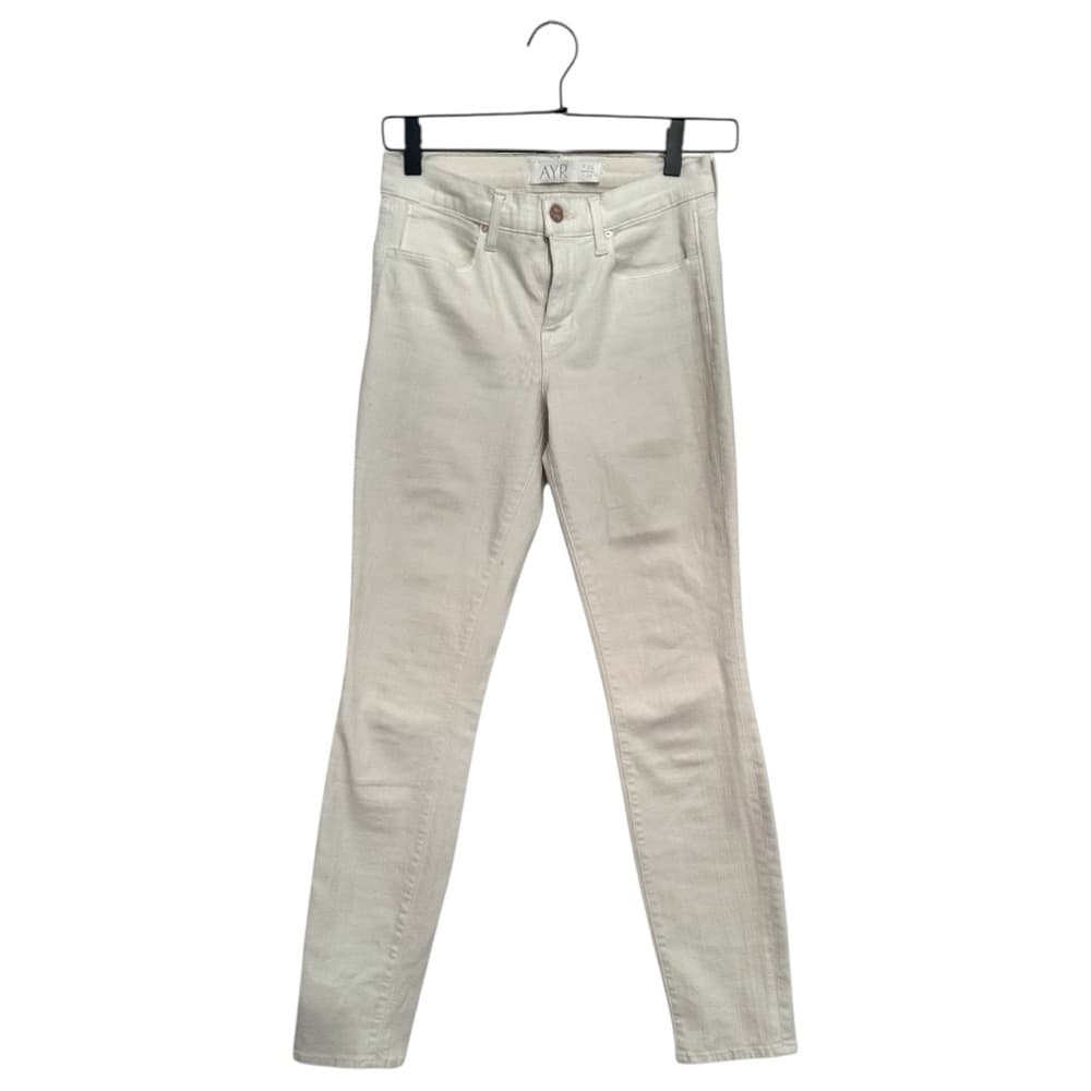 AYR X Anthropologie “The Skinny” Stretch Jeans - Beige Cream Denim Size 26 x 28 - Thumbnail 8