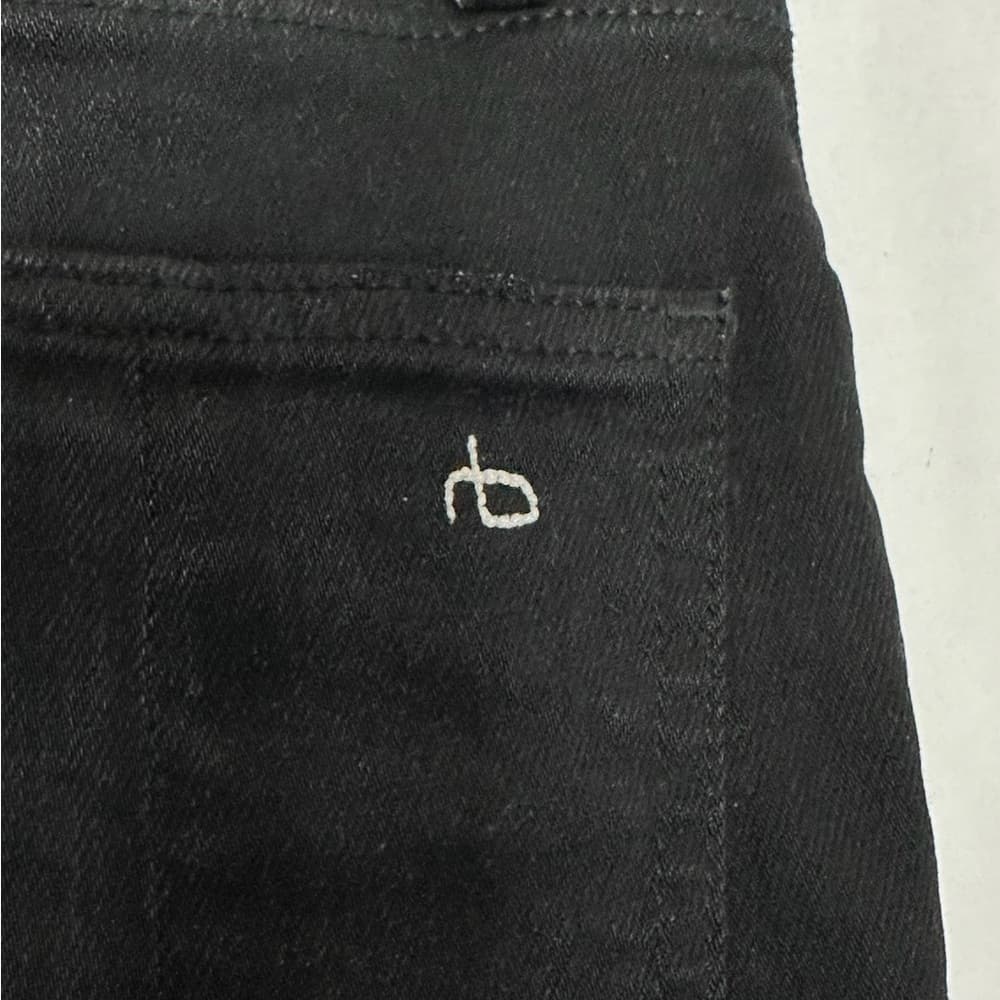 rag & bone Black Mid-Rise Ankle Skinny Jeans Jardine Cut Raw Hem Size 24 Denim - Thumbnail 3