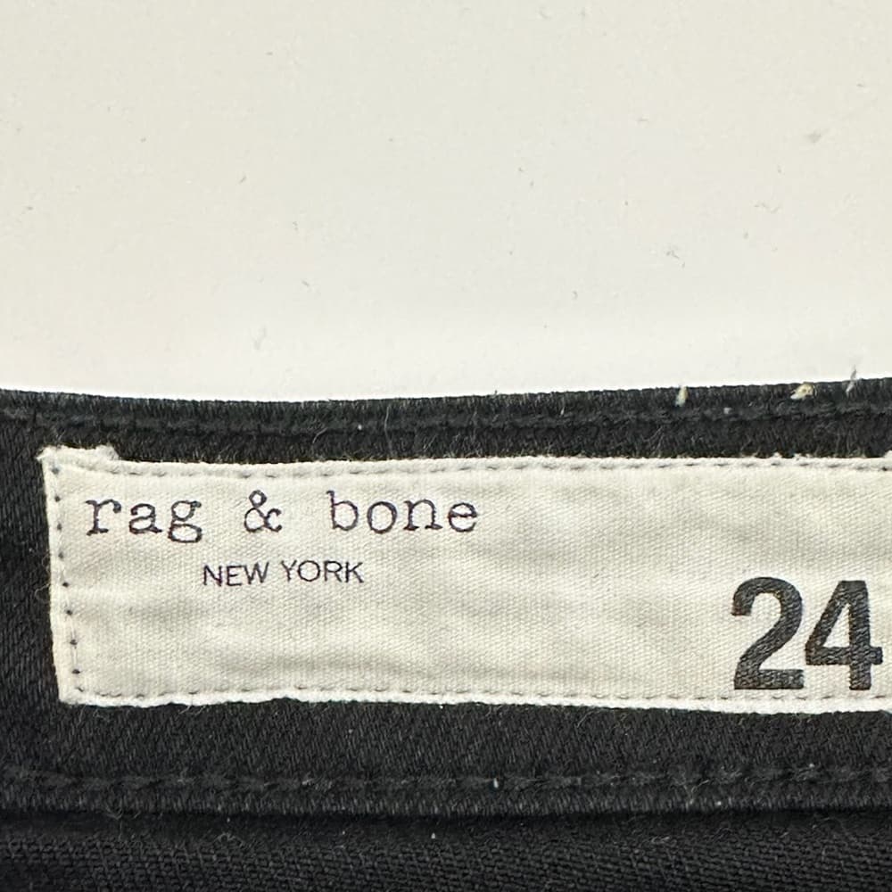 rag & bone Black Mid-Rise Ankle Skinny Jeans Jardine Cut Raw Hem Size 24 Denim - Thumbnail 6