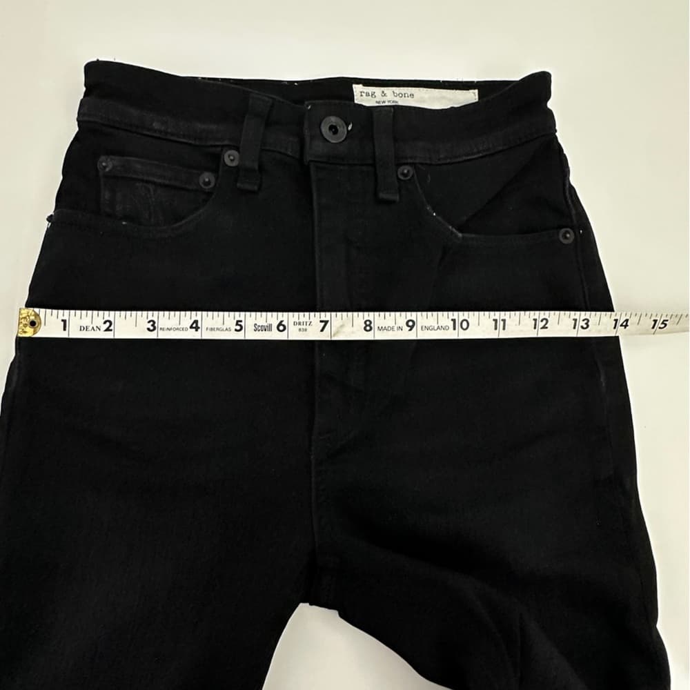 rag & bone Black Mid-Rise Ankle Skinny Jeans Jardine Cut Raw Hem Size 24 Denim - Thumbnail 12