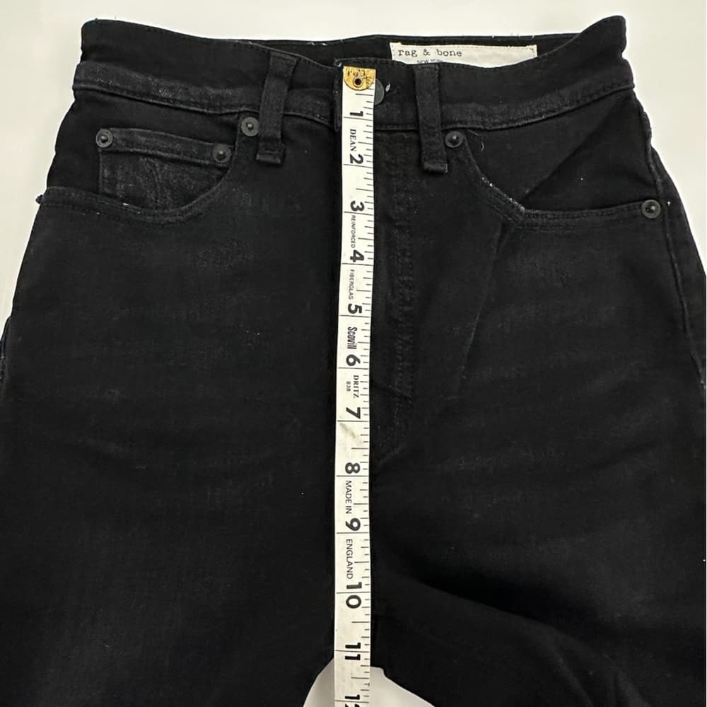 rag & bone Black Mid-Rise Ankle Skinny Jeans Jardine Cut Raw Hem Size 24 Denim - Thumbnail 13
