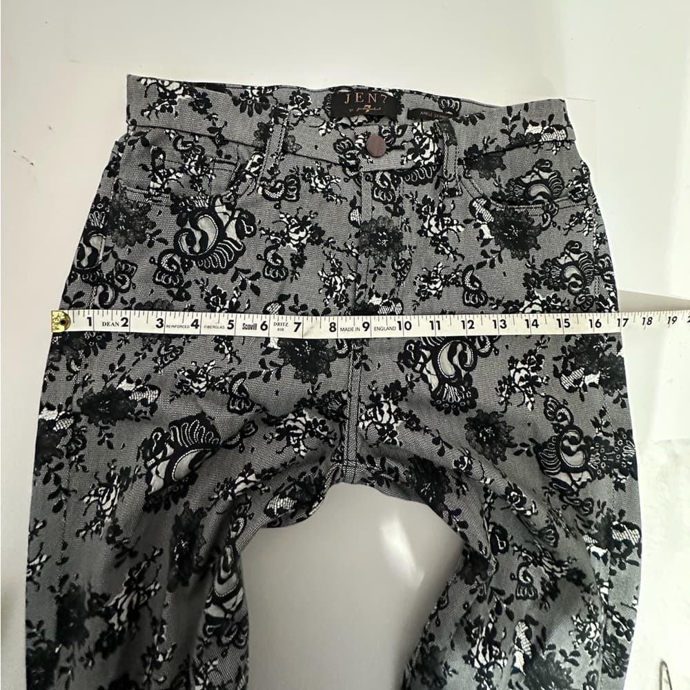 Jen7 7 for All Mankind Lace Noir Print Mid-Rise Ankle Skinny Jeans Floral Size 4 - Thumbnail 10
