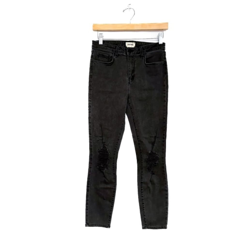 L'AGENCE Margot Skinny Dark "Black" Jean Ripped Style (Size 27) Distressed Chic - Thumbnail 12