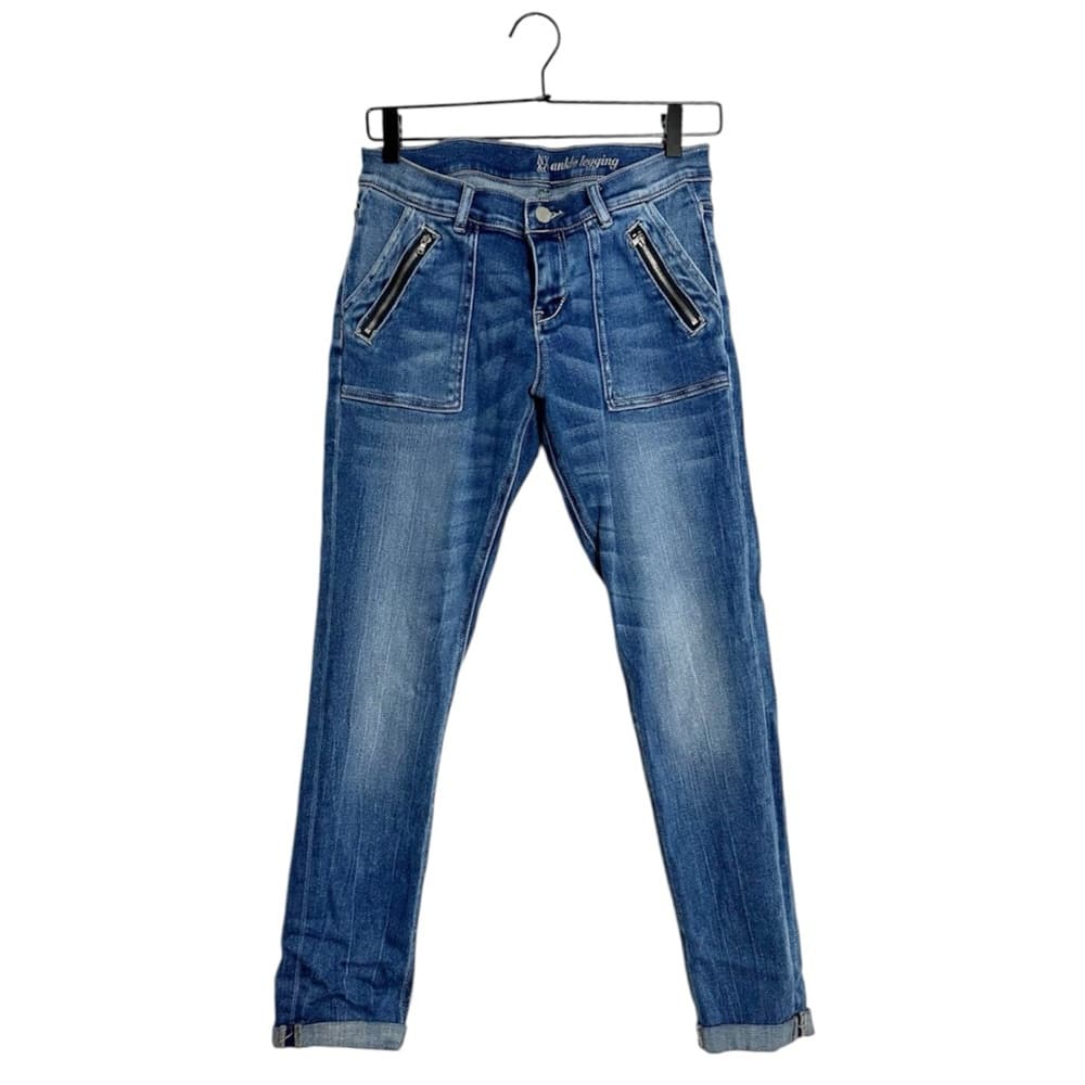 New York & Company Denim Ankle Leggings with Zipper Accent Pockets Size 4 - Thumbnail 16