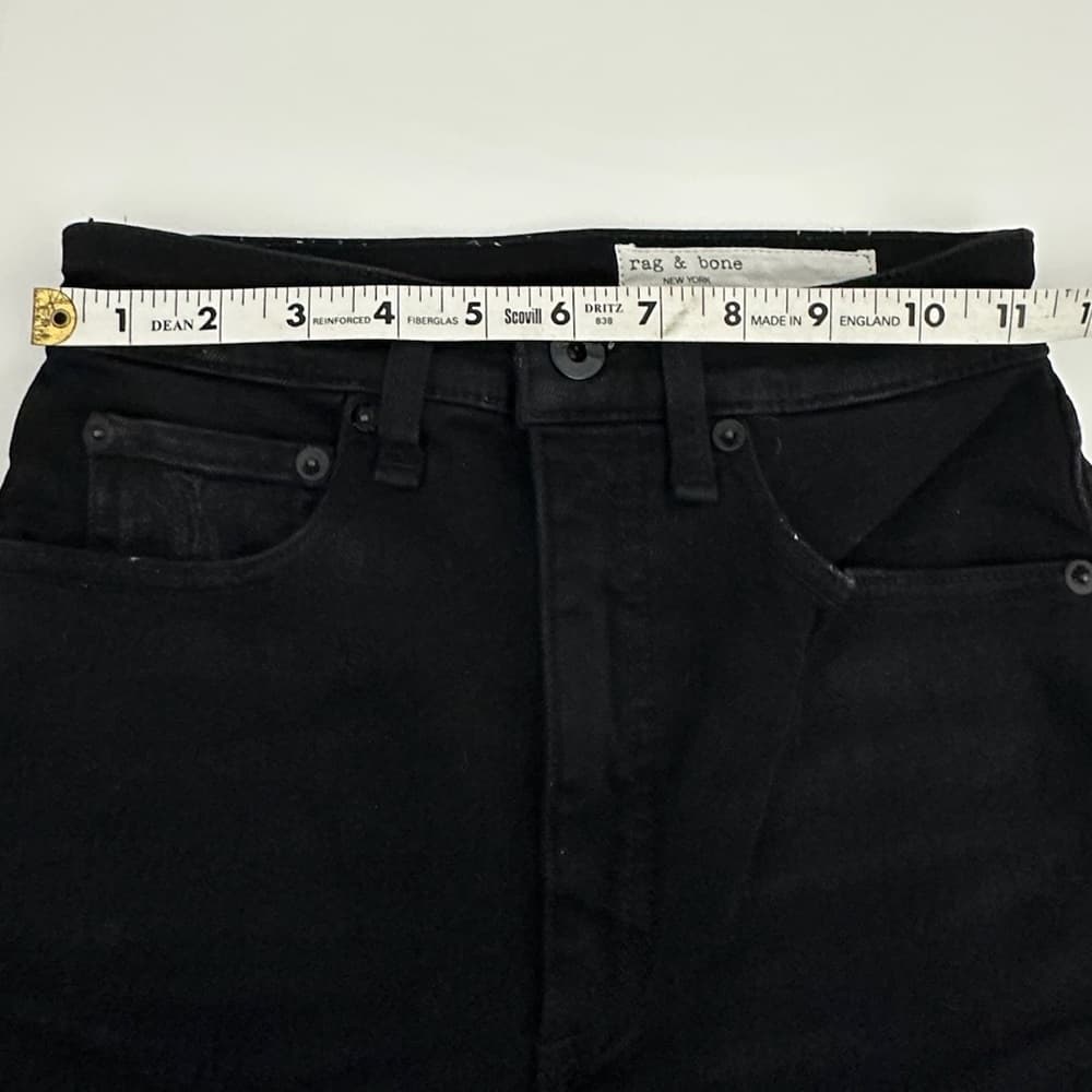 rag & bone Black Mid-Rise Ankle Skinny Jeans Jardine Cut Raw Hem Size 24 Denim - Thumbnail 10