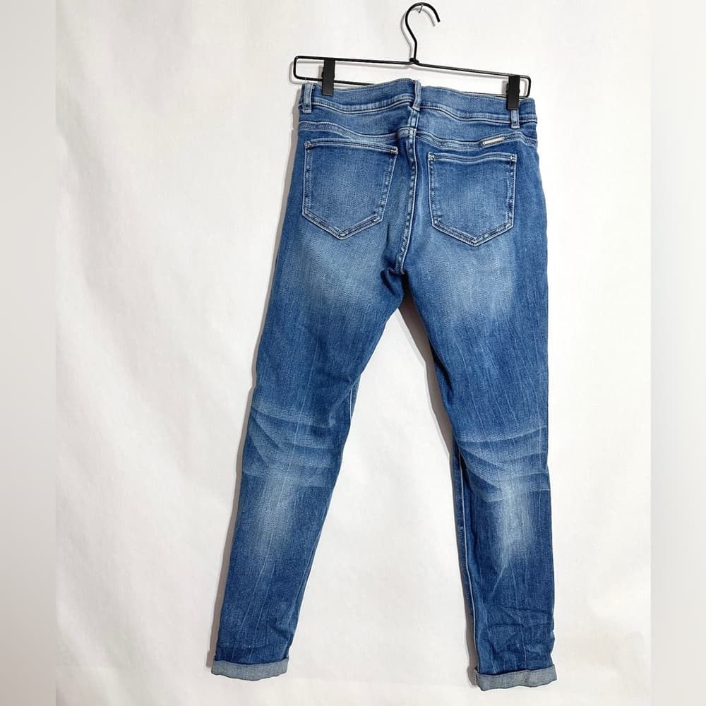New York & Company Denim Ankle Leggings with Zipper Accent Pockets Size 4 - Thumbnail 3