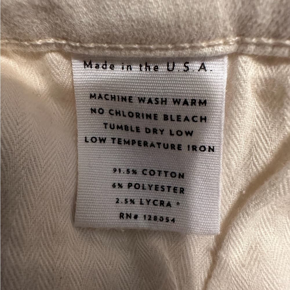AYR X Anthropologie “The Skinny” Stretch Jeans - Beige Cream Denim Size 26 x 28 - Thumbnail 5