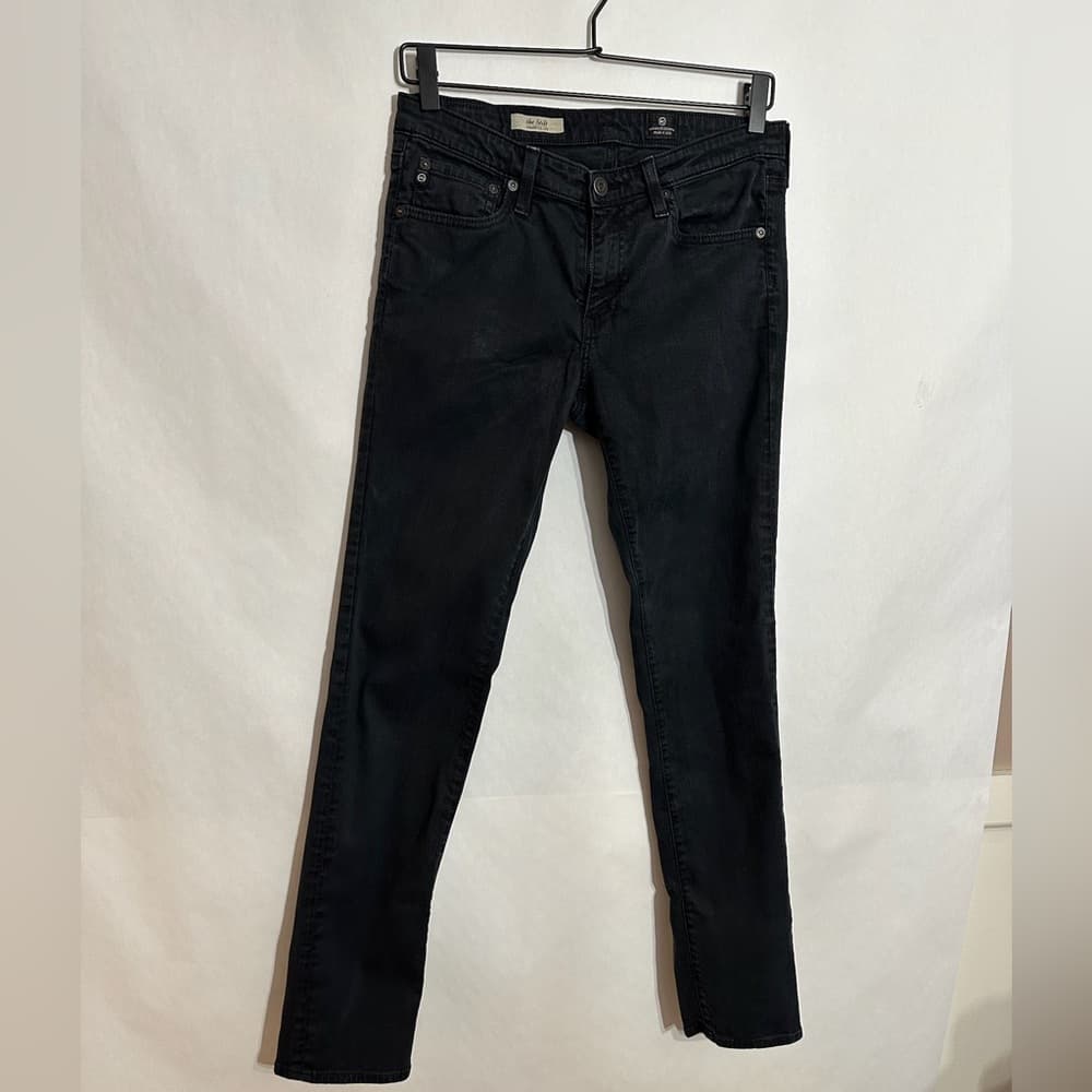 AG Adriano Goldschmied The Stilt Skinny Jeans Black Fade Denim Size 29R Minimal - Thumbnail 2