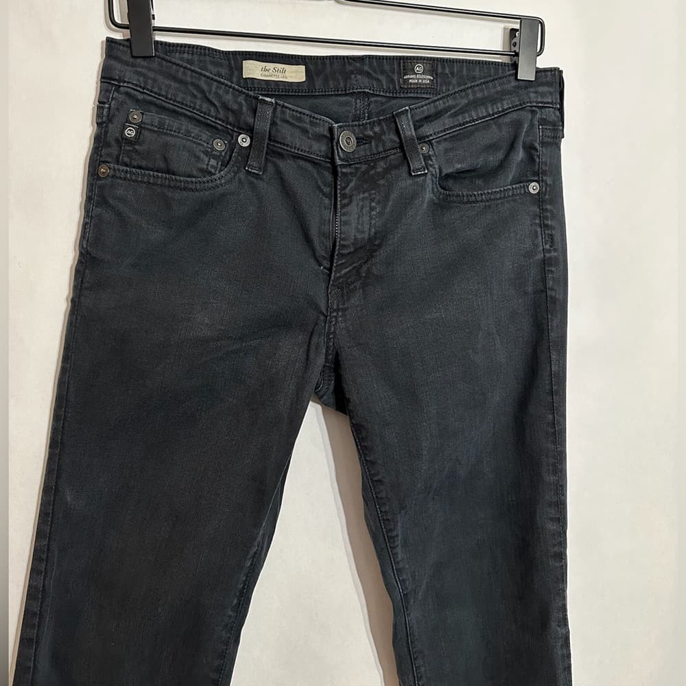 AG Adriano Goldschmied The Stilt Skinny Jeans Black Fade Denim Size 29R Minimal - Thumbnail 3