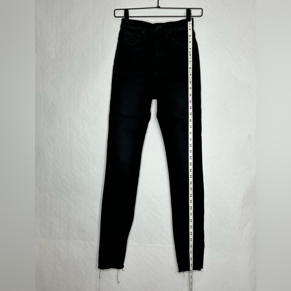 rag & bone Black Mid-Rise Ankle Skinny Jeans Jardine Cut Raw Hem Size 24 Denim - Thumbnail 11