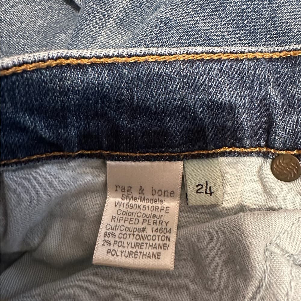 RAG & BONE JEAN Ripped Perry Skinny Jeans Distressed Denim Size 24 - Thumbnail 6