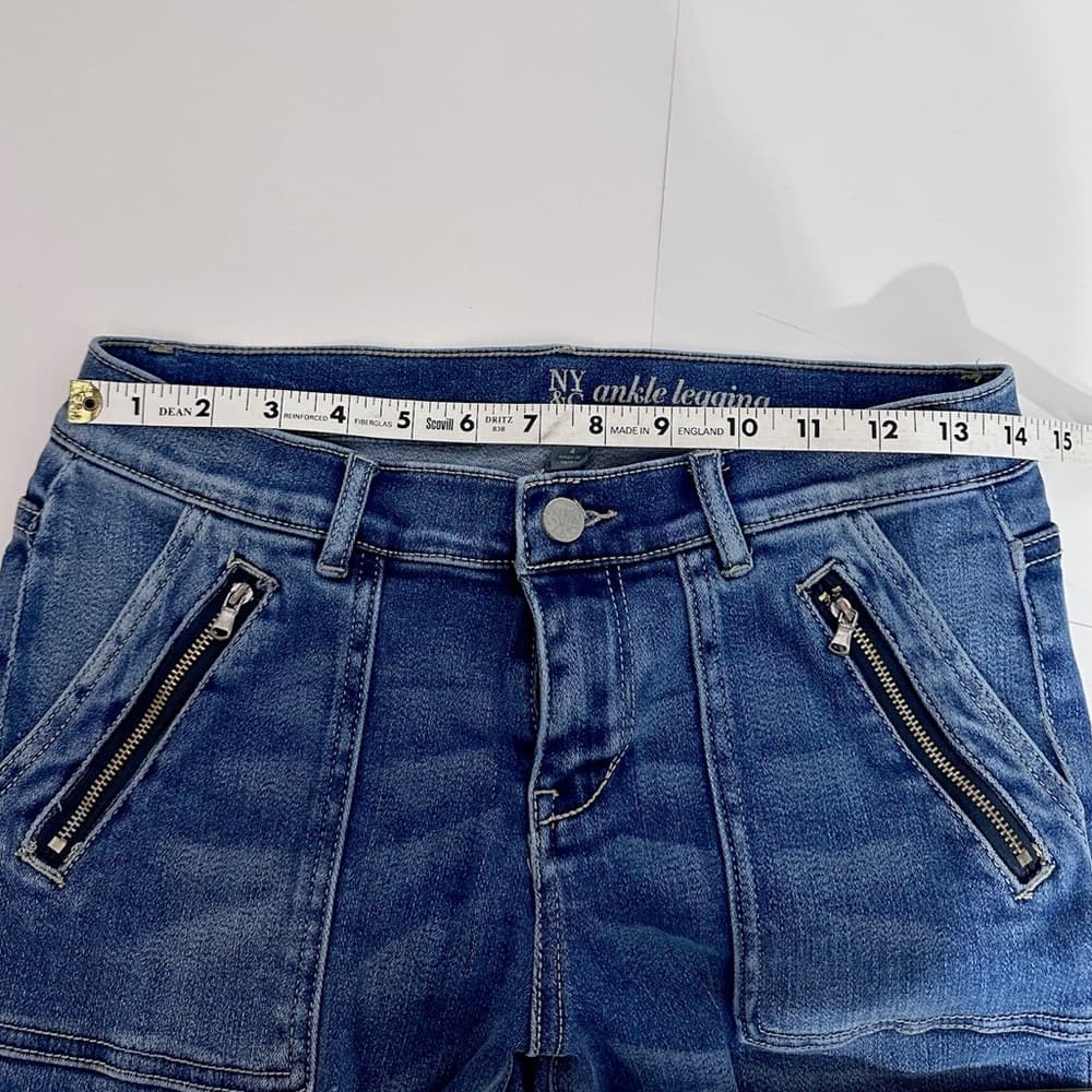 New York & Company Denim Ankle Leggings with Zipper Accent Pockets Size 4 - Thumbnail 8