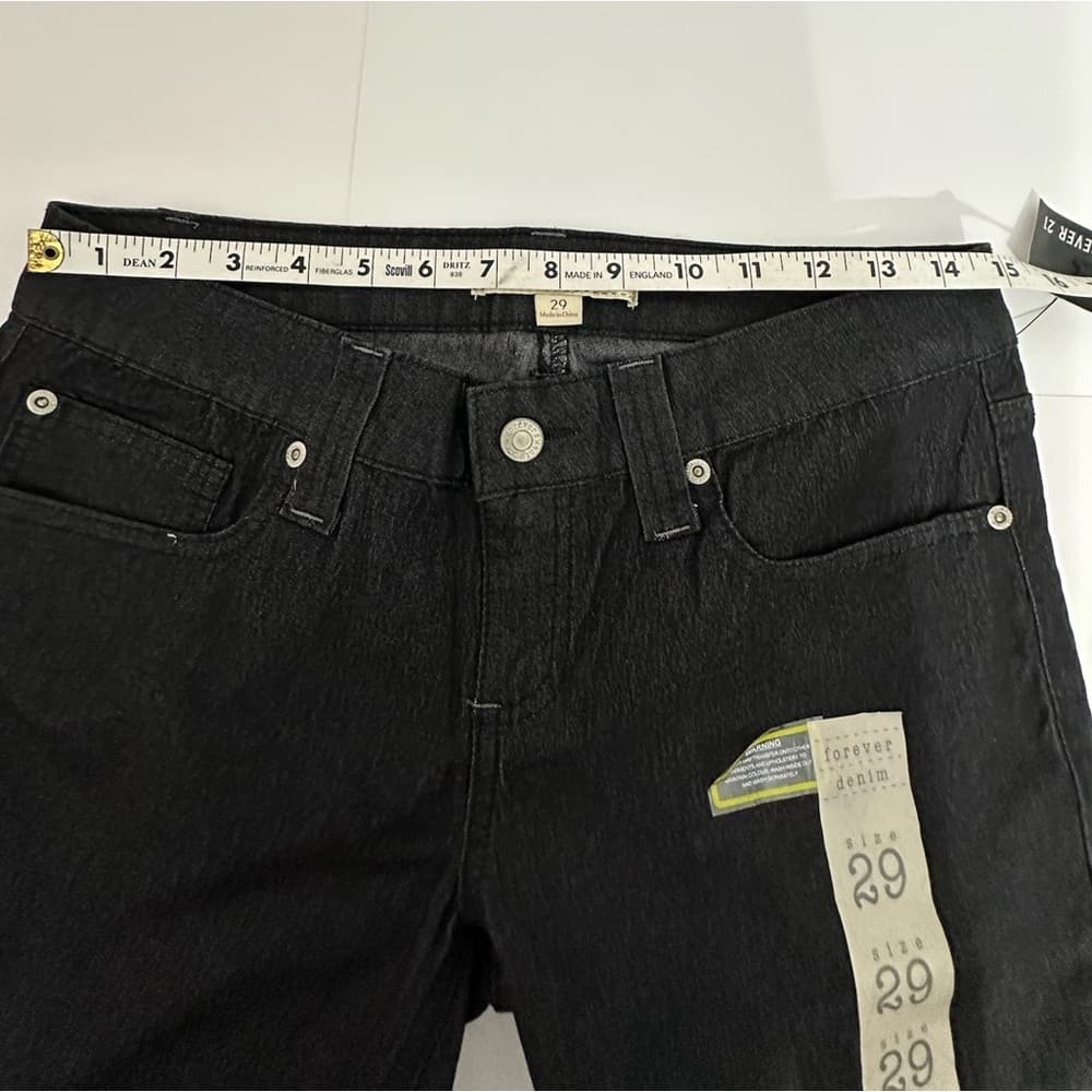 NWT Forever 21 Dark Wash Denim Jeans Skinny Fit Size 29 Y2K Stretch Zip Fly - Thumbnail 9
