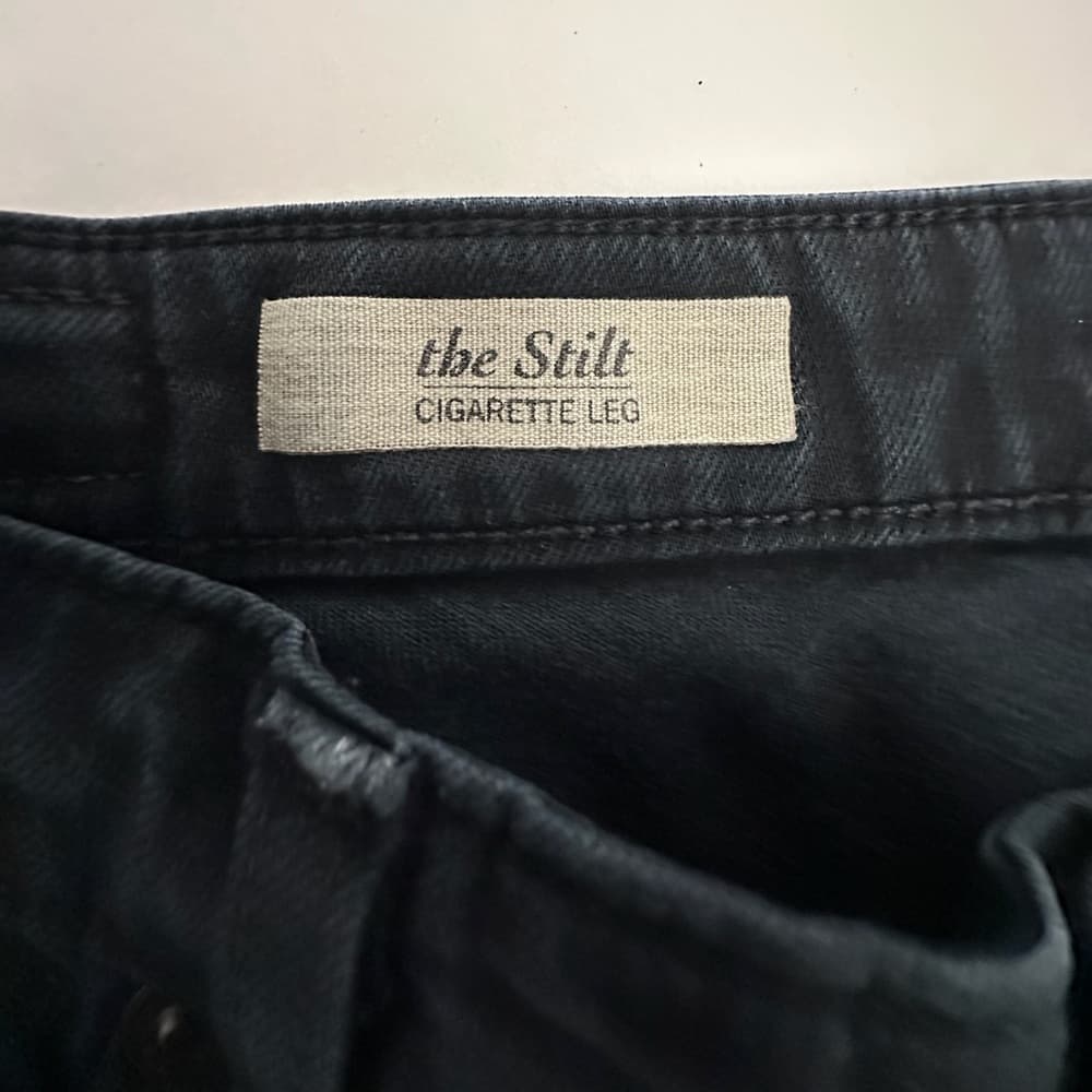 AG Adriano Goldschmied The Stilt Skinny Jeans Black Fade Denim Size 29R Minimal - Thumbnail 7