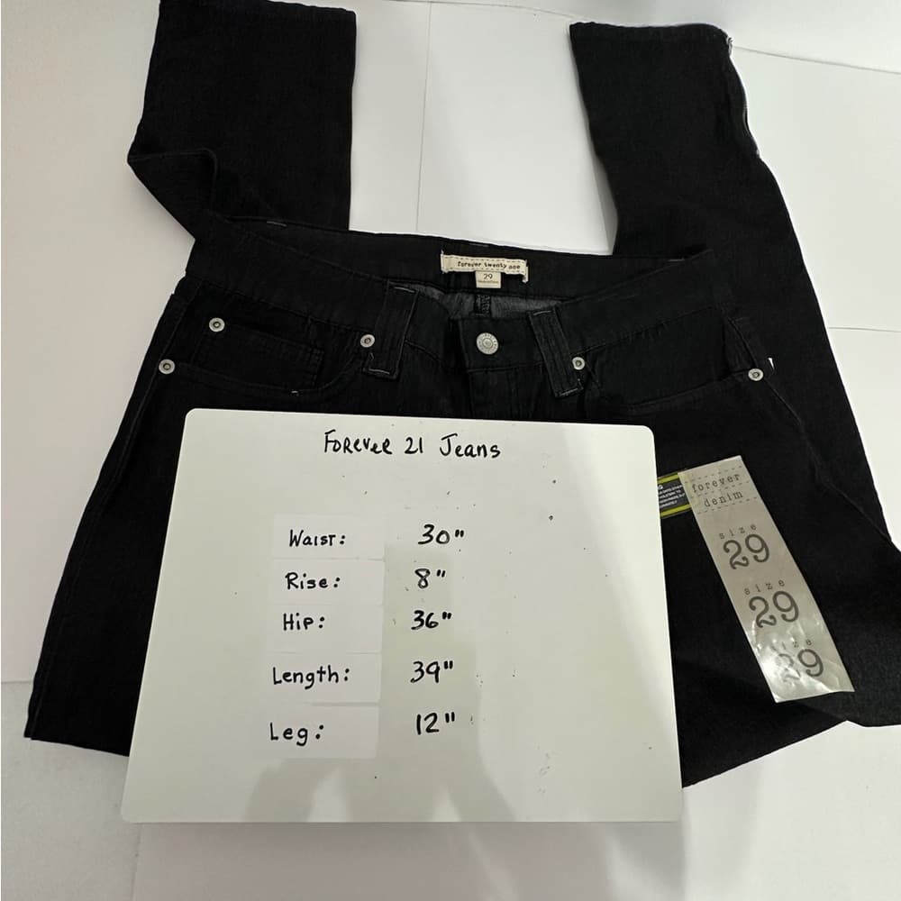 NWT Forever 21 Dark Wash Denim Jeans Skinny Fit Size 29 Y2K Stretch Zip Fly - Thumbnail 10