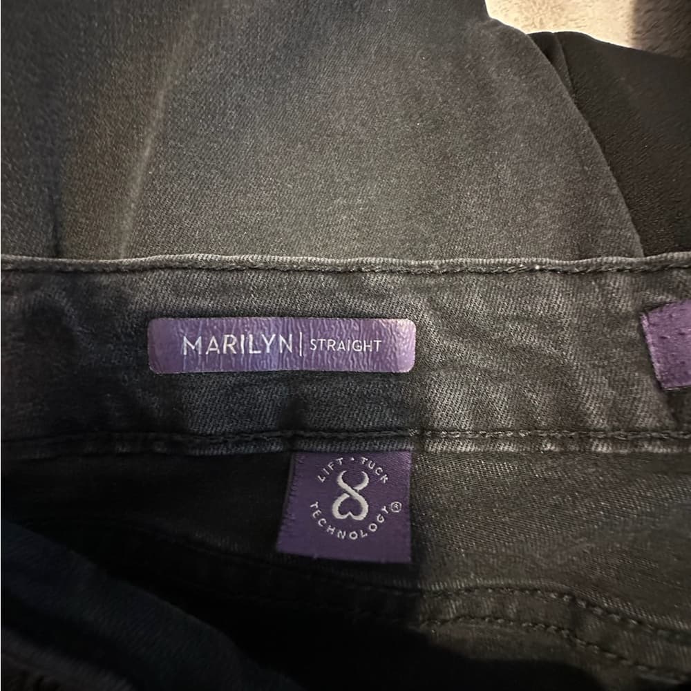 NYDJ Marilyn Straight Women's Jeans in Black Size 10 SEE NOTES - Thumbnail 7