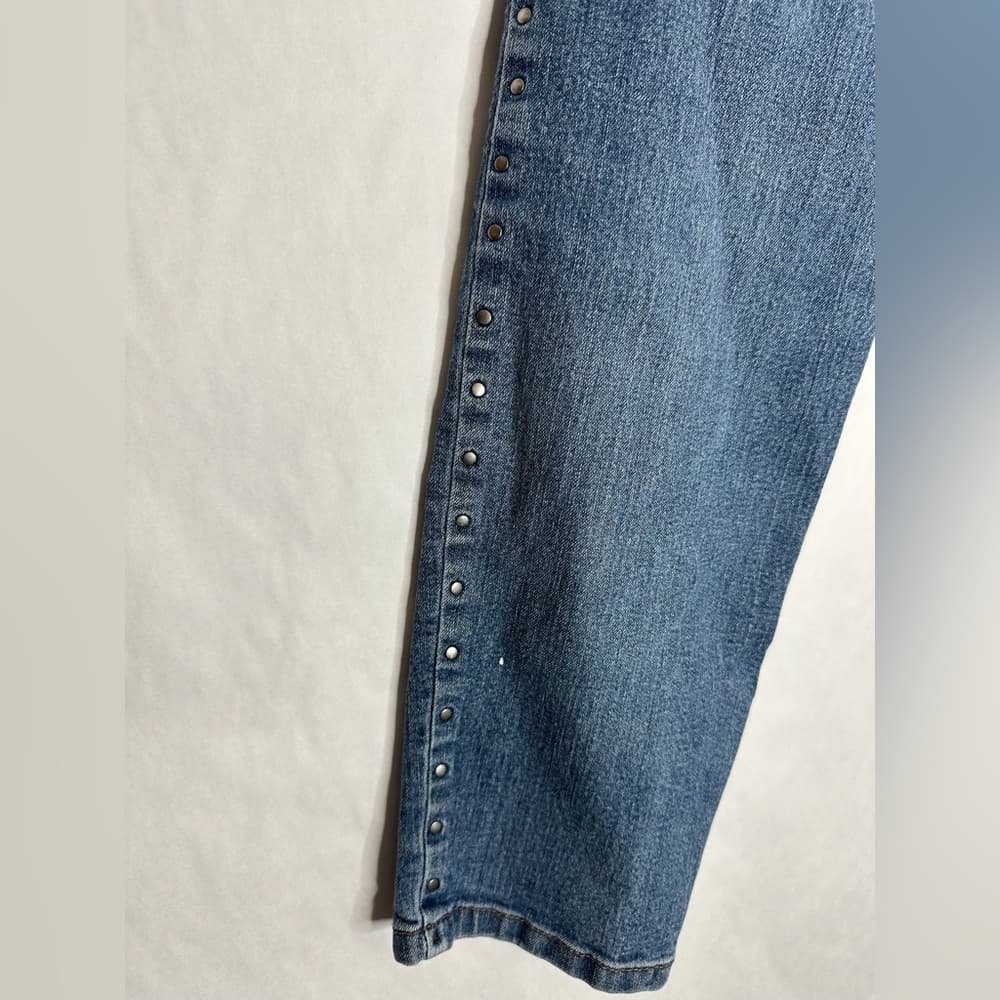 Style & Co Studded Sides Denim Jeans Curvy Skinny Leg Blue Size 12 - Thumbnail 4