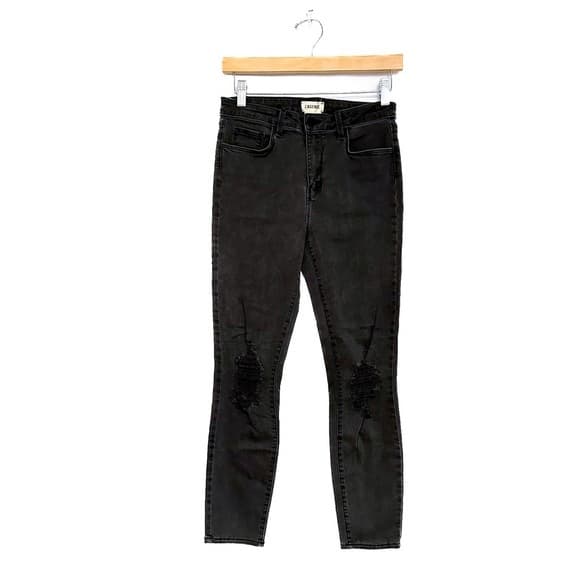 L'AGENCE Margot Skinny Dark "Black" Jean Ripped Style (Size 27) Distressed Chic - Thumbnail 13