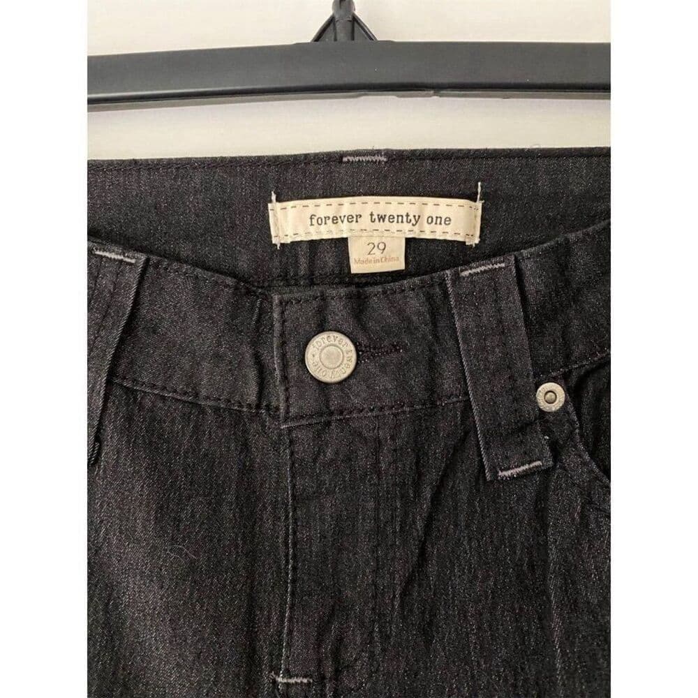NWT Forever 21 Dark Wash Denim Jeans Skinny Fit Size 29 Y2K Stretch Zip Fly - Thumbnail 3