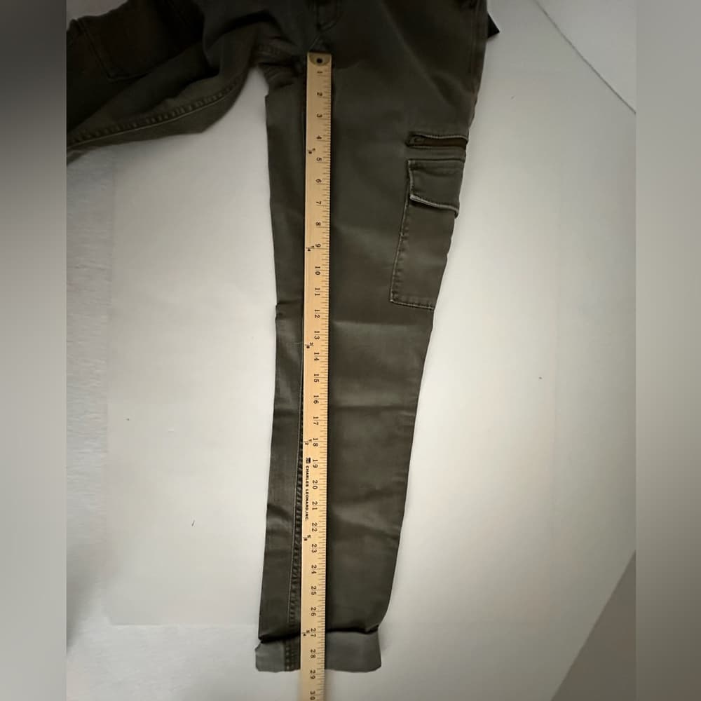 NWT Mossimo Skinny Premium Denim Olive Cargo Jeans Size 8 - Thumbnail 5
