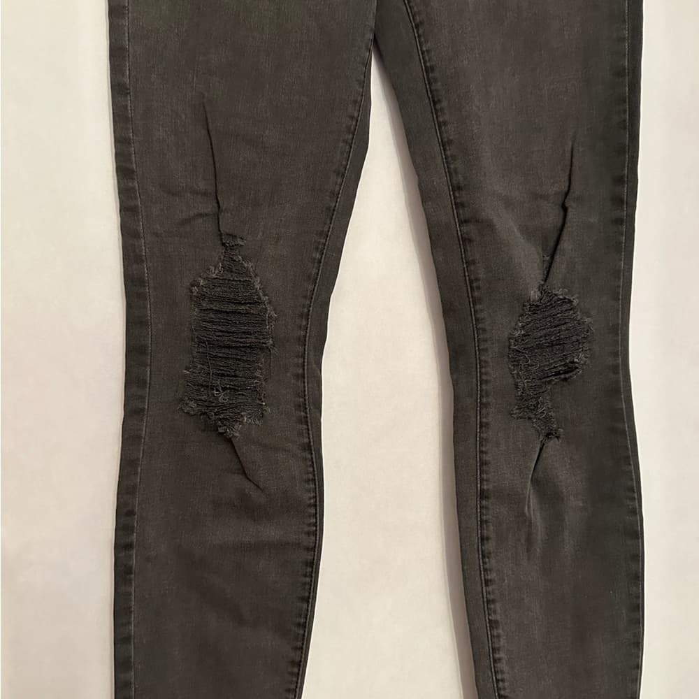 L'AGENCE Margot Skinny Dark "Black" Jean Ripped Style (Size 27) Distressed Chic - Thumbnail 6