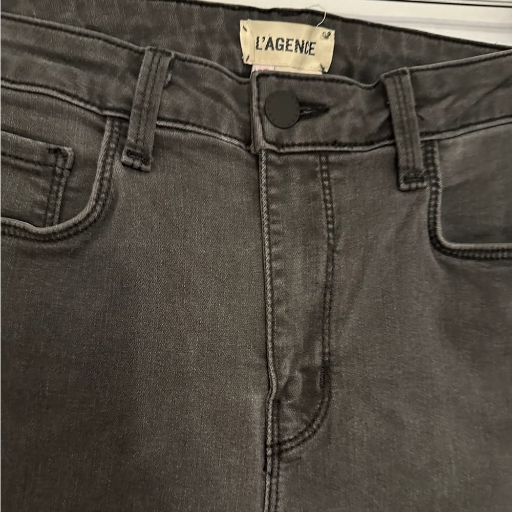 L'AGENCE Margot Skinny Dark "Black" Jean Ripped Style (Size 27) Distressed Chic - Thumbnail 5