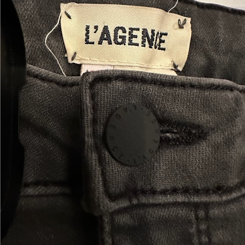 L'AGENCE Margot Skinny Dark "Black" Jean Ripped Style (Size 27) Distressed Chic - Thumbnail 3