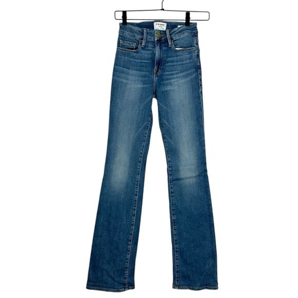 Frame Denim Le Mini Boot Medium Blue Wash Jeans Size 24 - Thumbnail 14