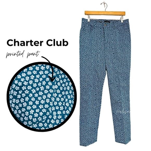 Charter Club Loretta Lexington Jeans Geometric Floral Print Sz 12 Tummy Control - Thumbnail 15