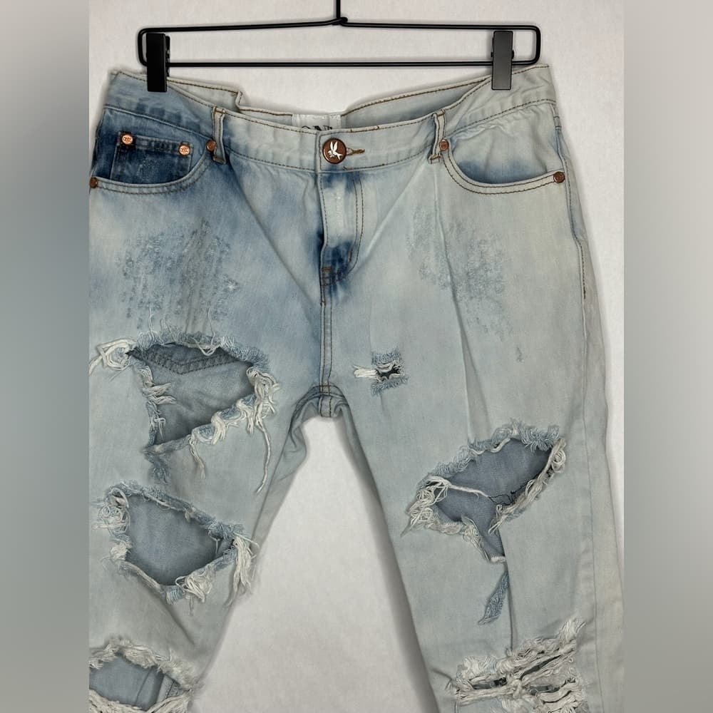 One by One Teaspoon Awesome Baggies Distressed Light Jeans Grunge Y2K Size 31